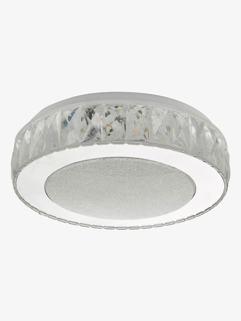 Dar Lighting Akelia crystal-effect flush ceiling light 28cm - British product