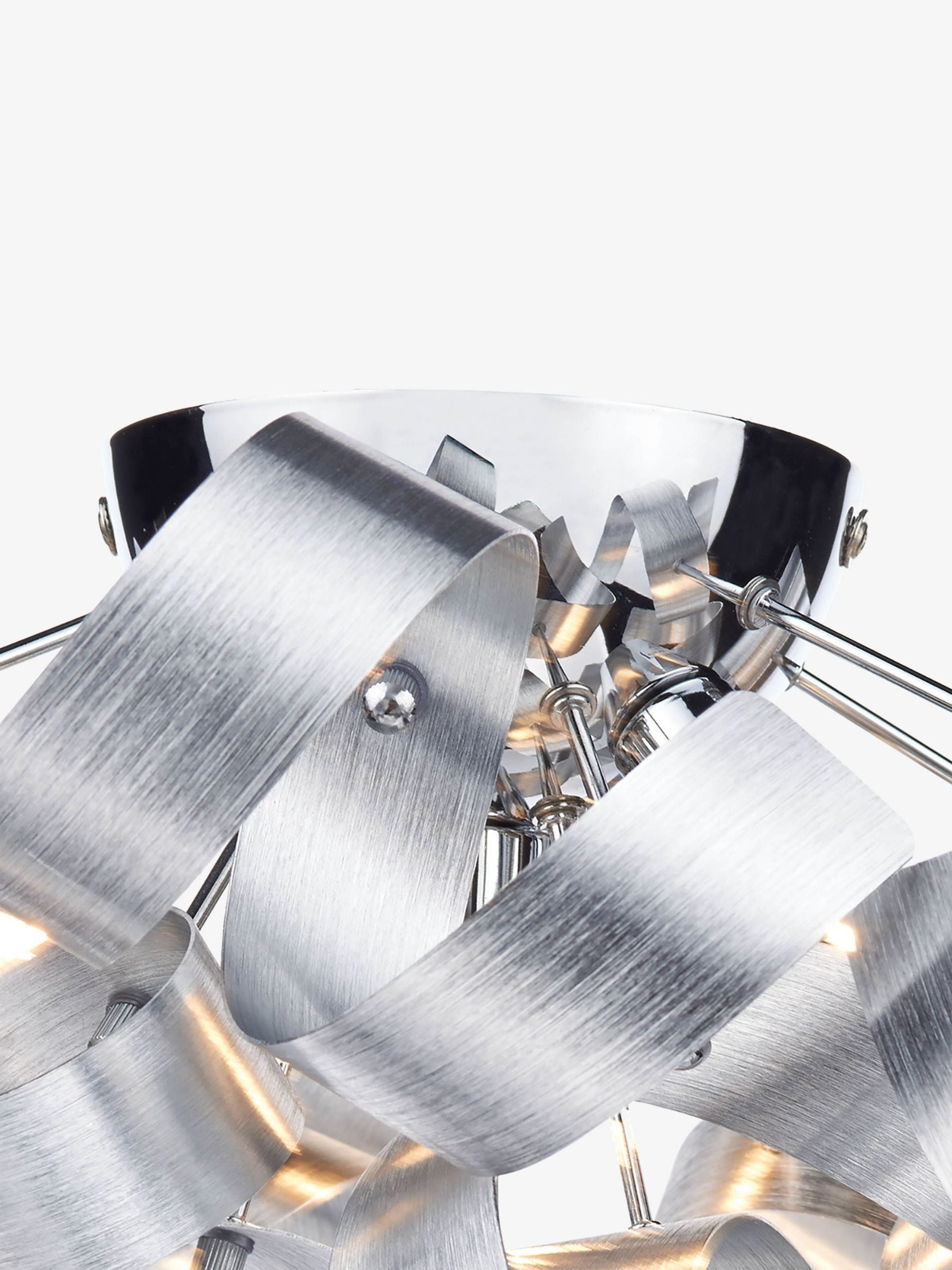 Dar Lighting Rawley brushed aluminium 4-light flush ceiling light, imported from the UK
