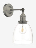 Dar Lighting Arvin wall light antique chrome clear glass (British brand)