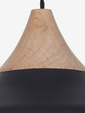 Dar Lighting Gaucho pendant light 32cm matt black natural wood (British brand)
