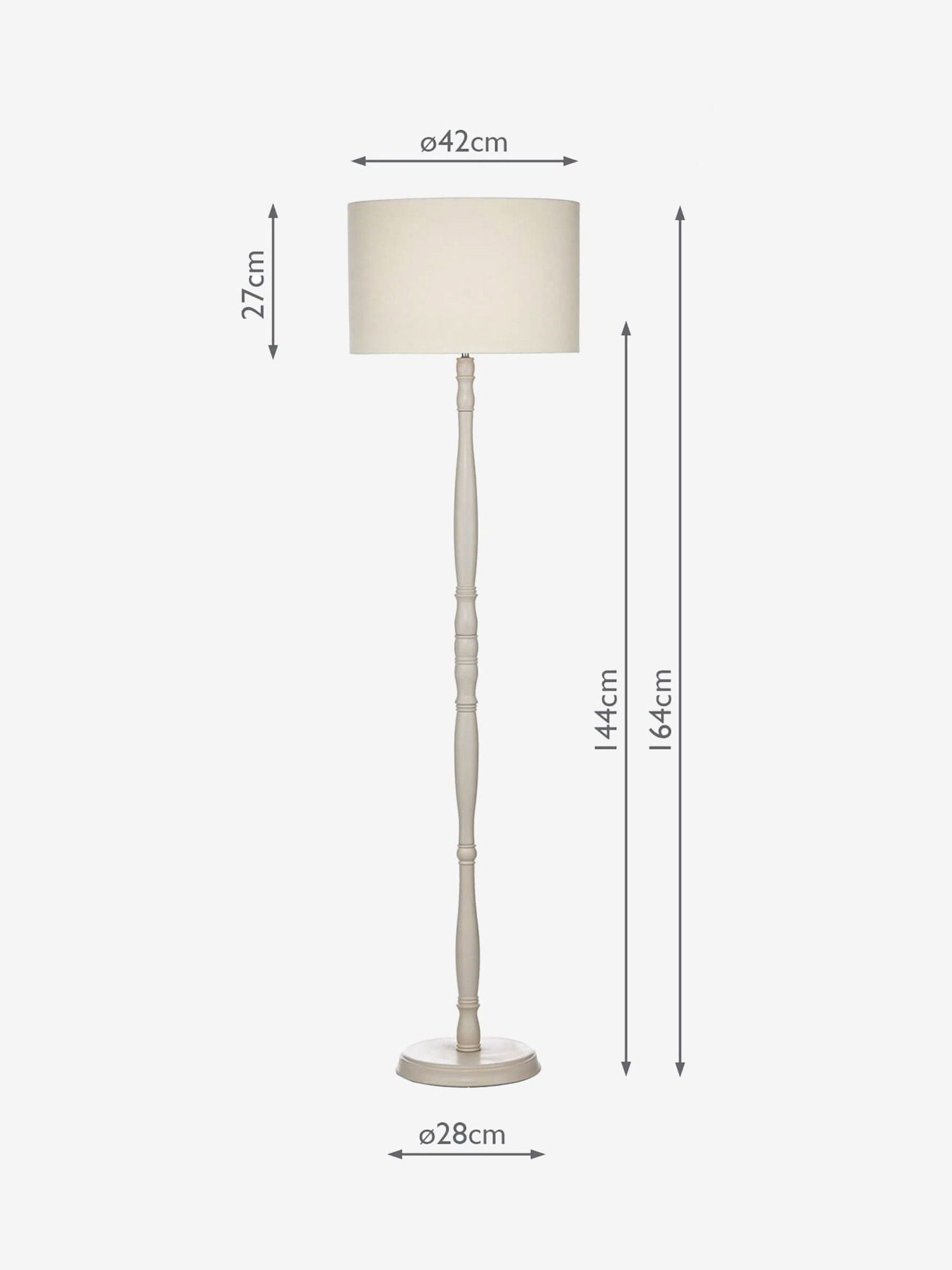 Dar Lighting Dunlop floor lamp cream linen shade - British product