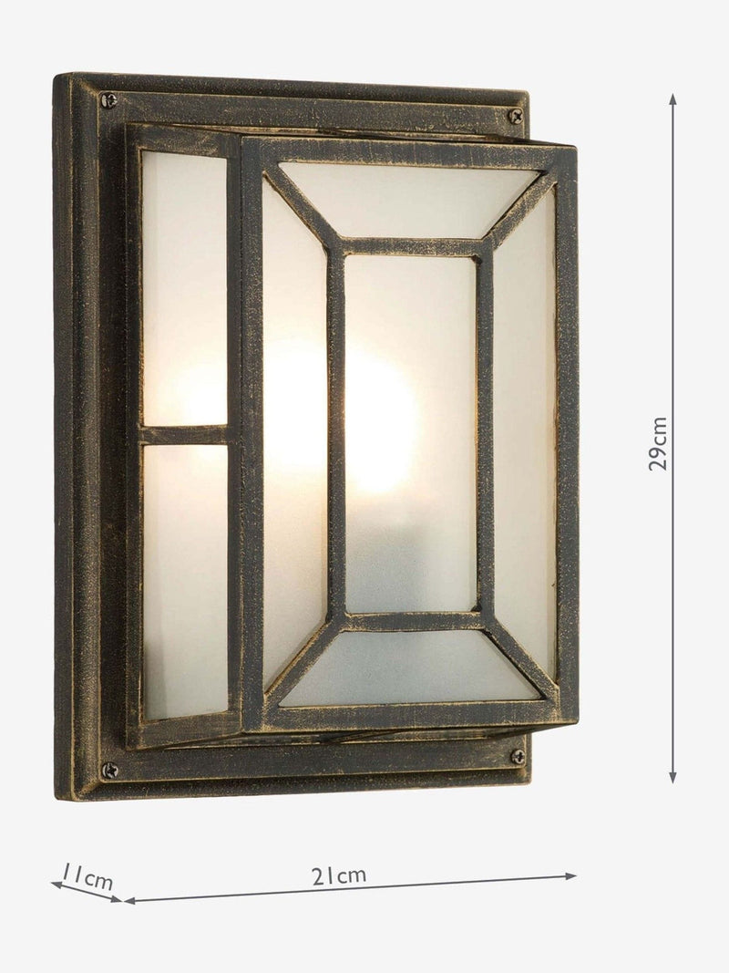 Dar Lighting Trent wall light black gold 29cm - British product