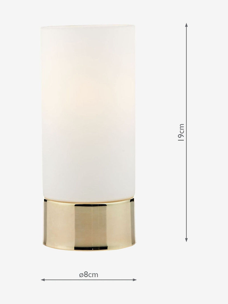 Dar Lighting Jot touch table lamp polished gold opal glass - British product
