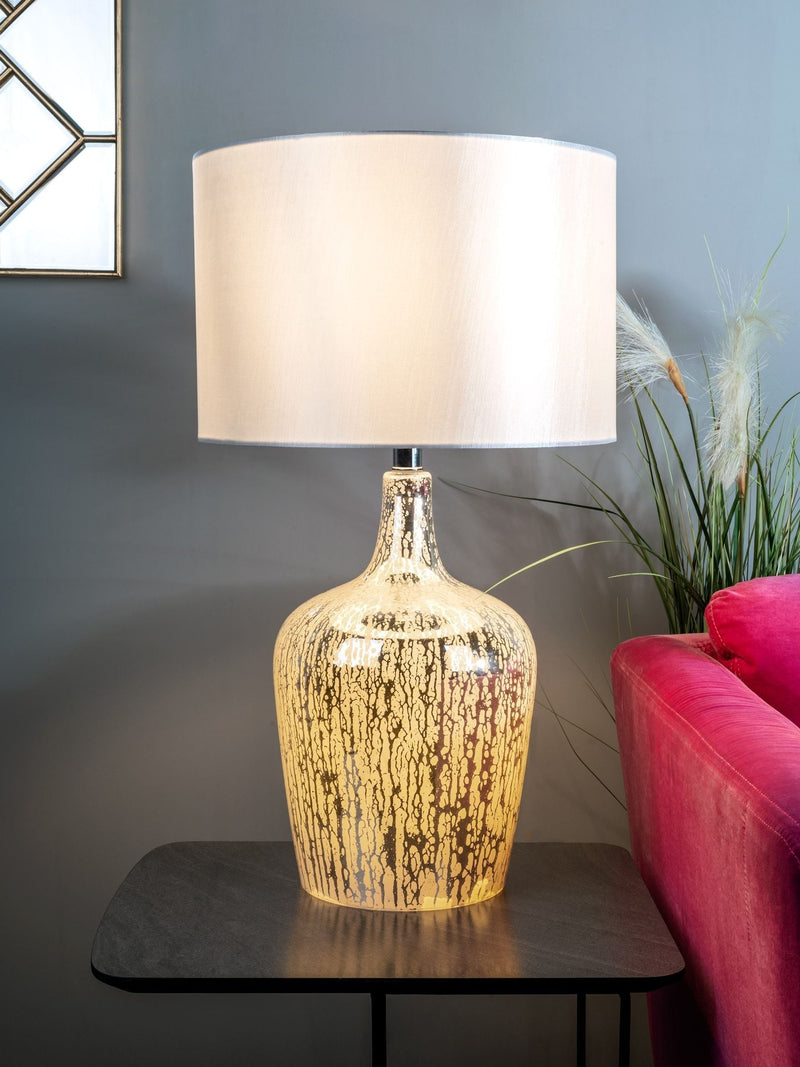 Dar Lighting Lolek silver mercury glass table lamp - British product