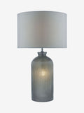 Dar Lighting Pamplona table lamp grey glass polished chrome H57cm (British brand)
