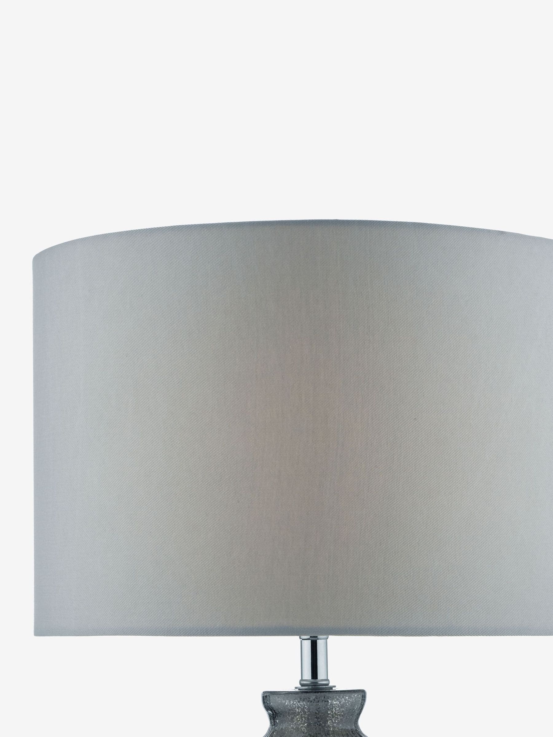 Dar Lighting Pamplona table lamp grey glass polished chrome H57cm (British brand)