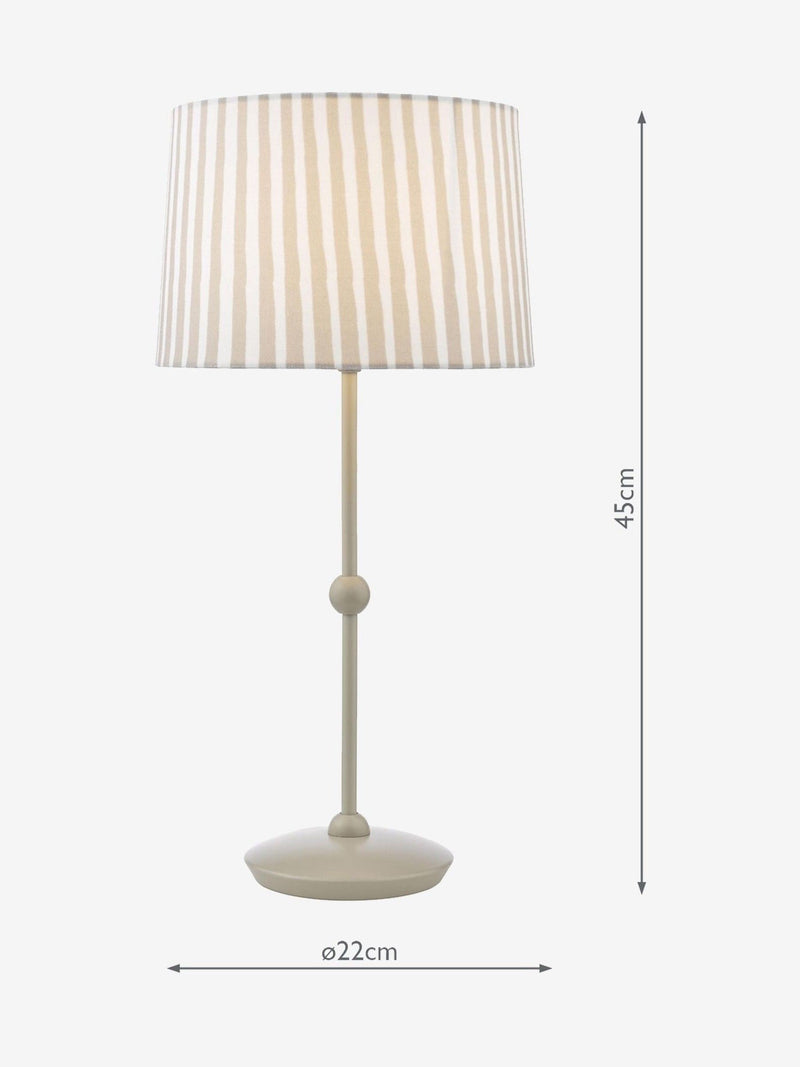 Dar Lighting Sonia taupe table lamp 56cm, imported from the UK