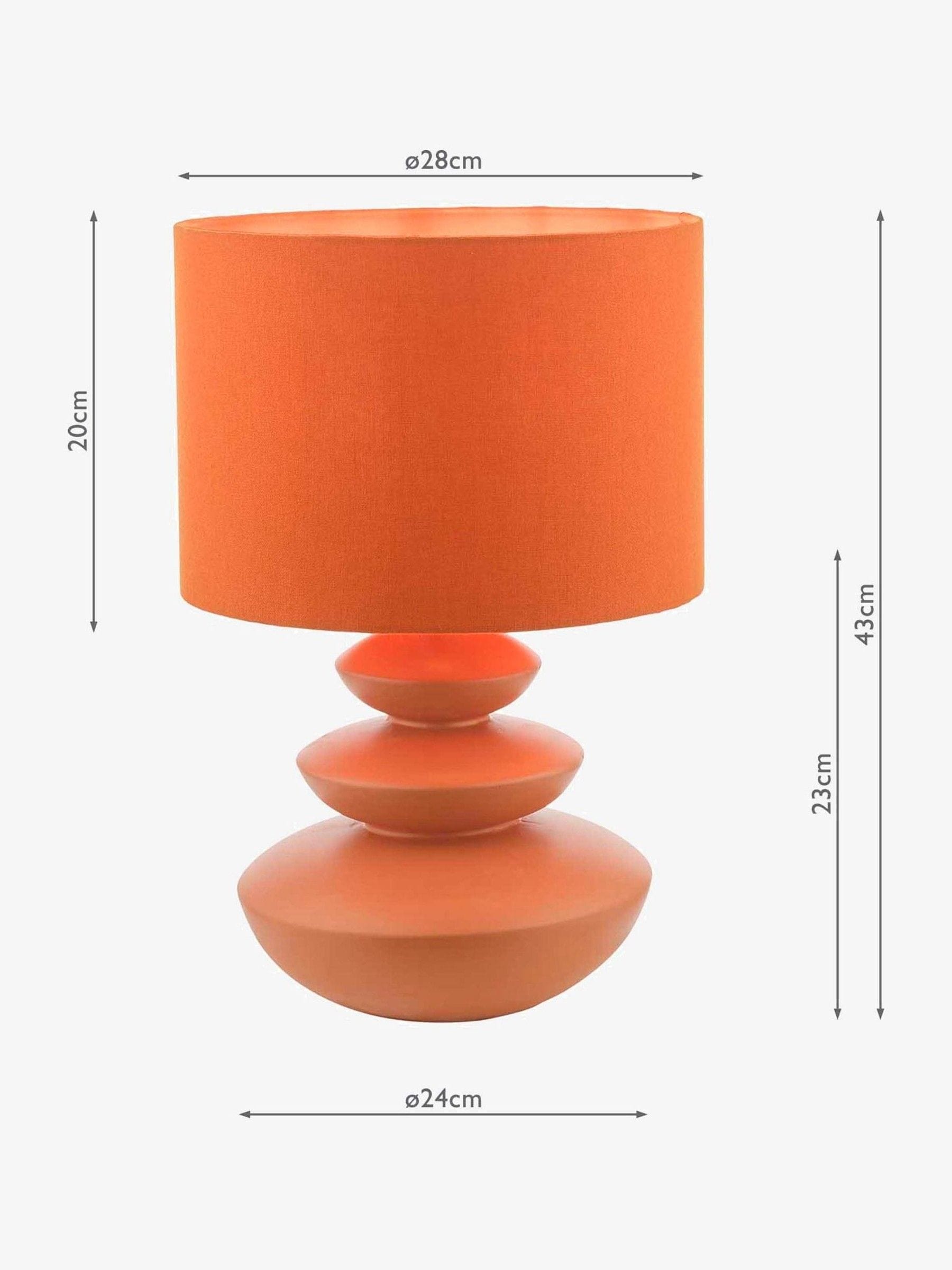 Dar Lighting orange discus table lamp 43cm, UK version
