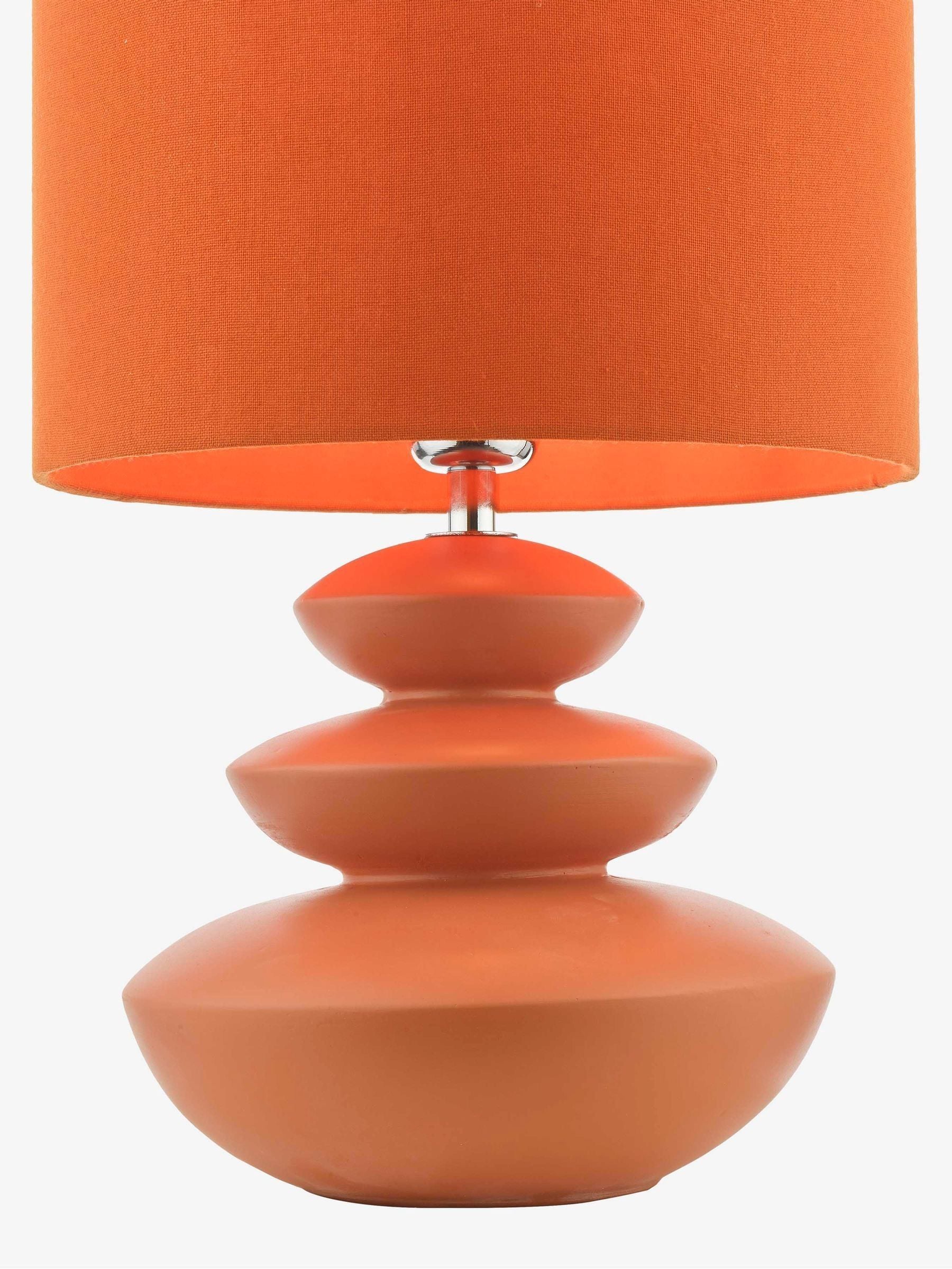 Dar Lighting orange discus table lamp 43cm, UK version