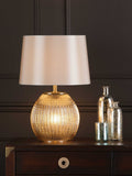 Dar Lighting Sonia taupe table lamp 56cm, imported from the UK