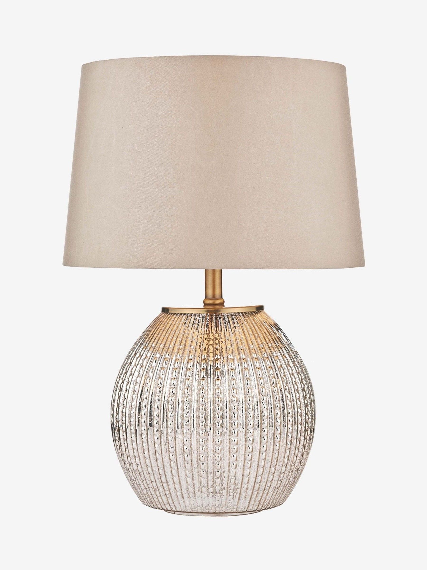 Dar Lighting Sonia taupe table lamp 56cm, imported from the UK