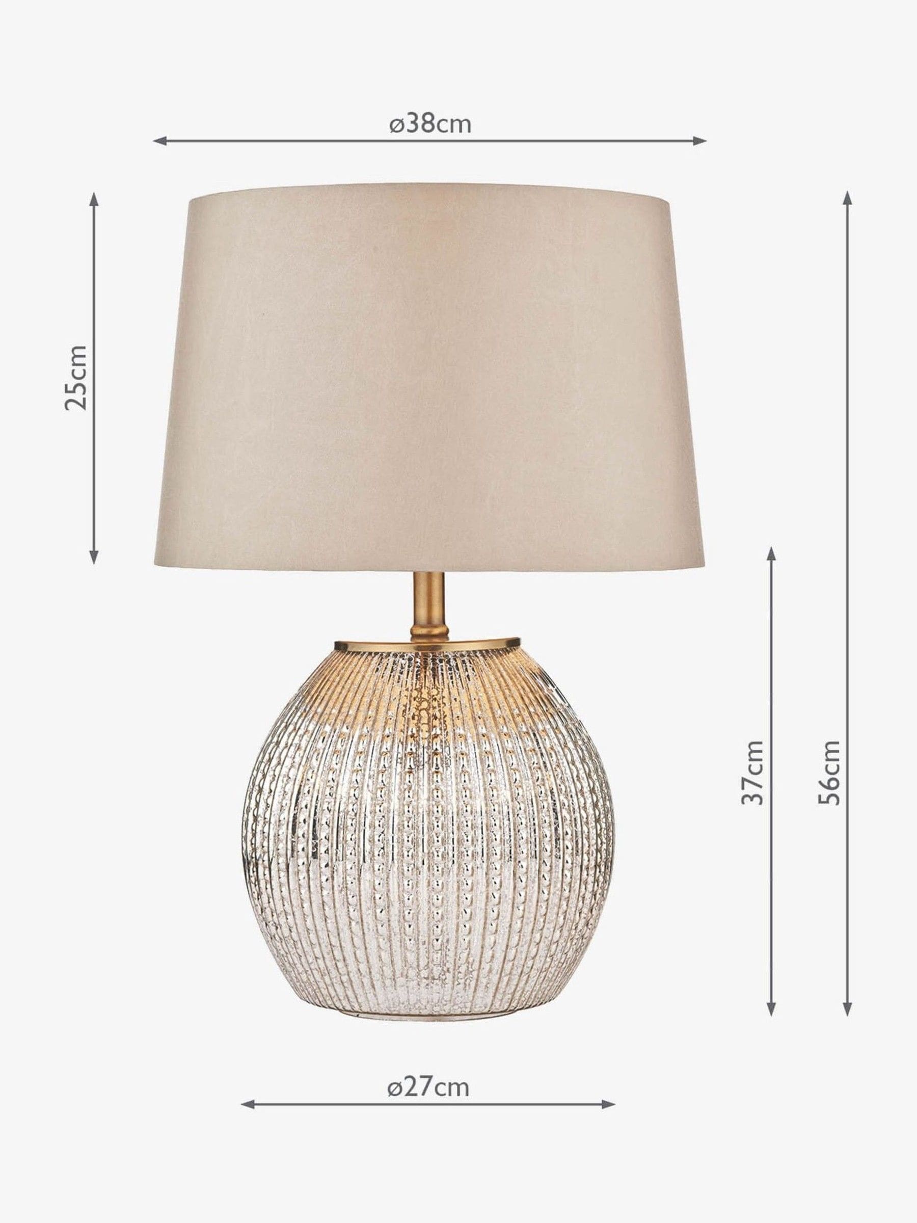 Dar Lighting Sonia taupe table lamp 56cm, imported from the UK