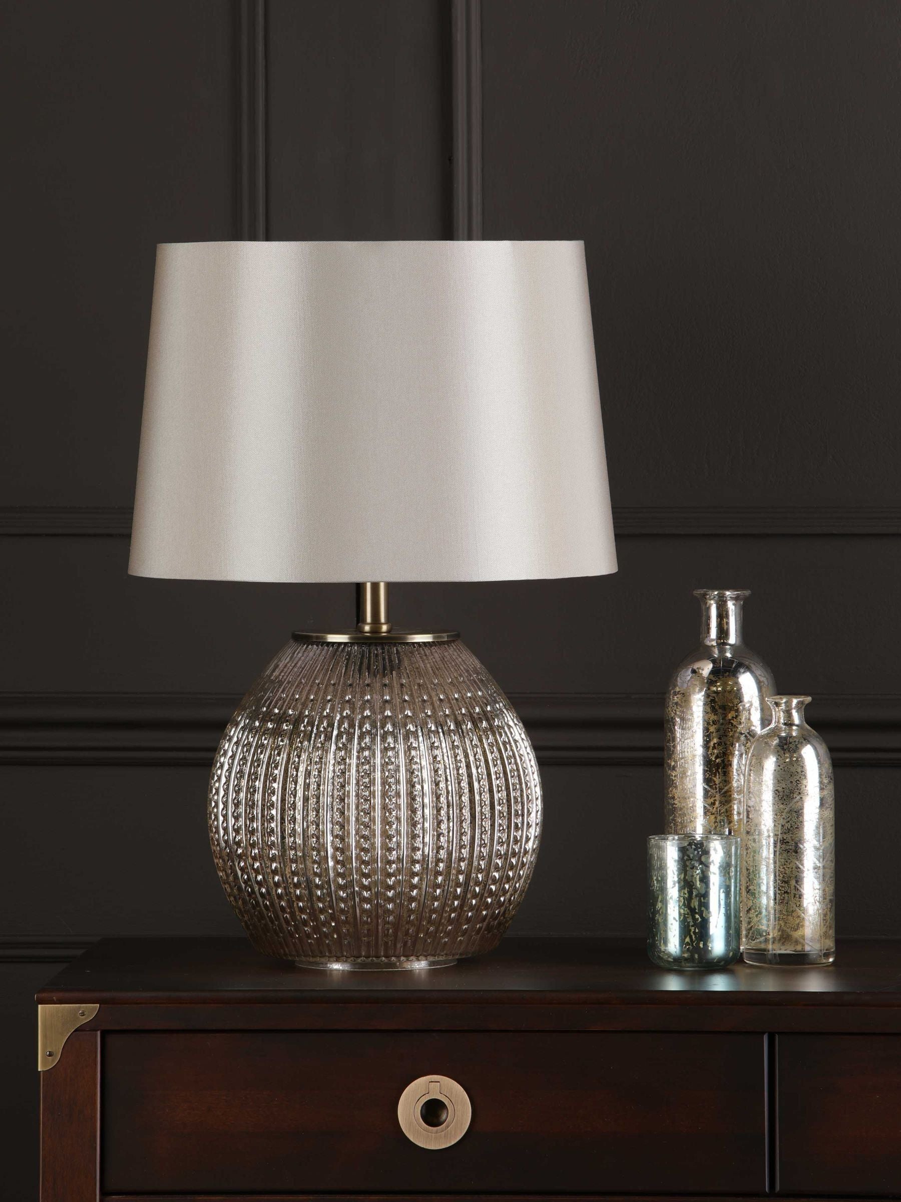 Dar Lighting Sonia taupe table lamp 56cm, imported from the UK