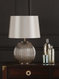 Dar Lighting Sonia taupe table lamp 56cm, imported from the UK