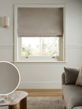 Blackout thermal roman blind, matte velvet with fringe (British brand)