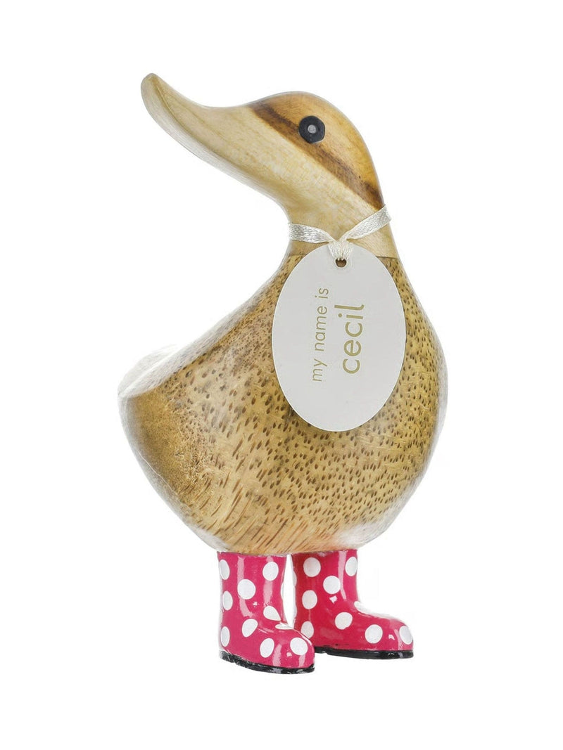 DCUK pink spotty boots ducky ornament, UK version