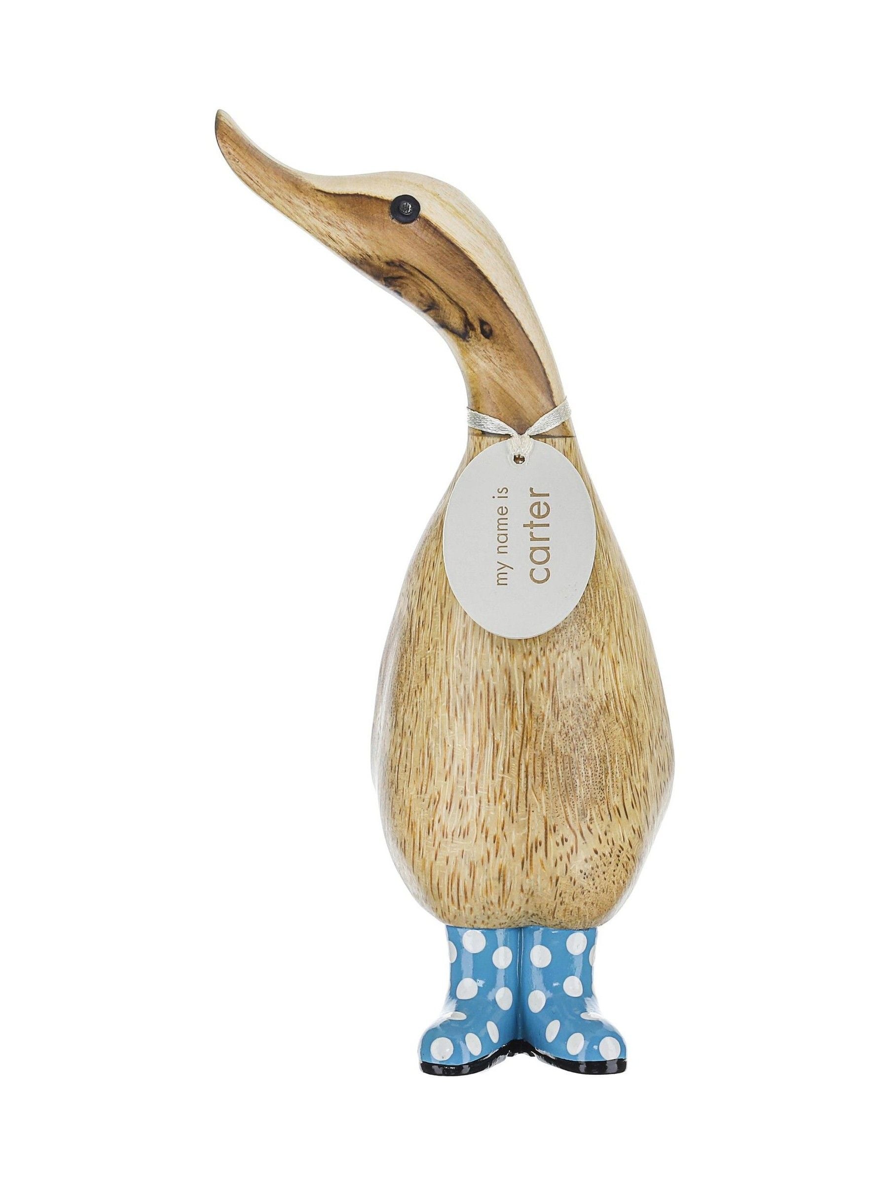 DCUK Blue Spotty Boots Duckling Wooden Ornament
