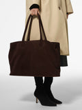 Whistles Leandra chocolate suede tote bag, UK version