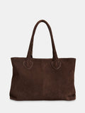 Whistles Leandra chocolate suede tote bag, UK version