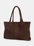Whistles Leandra chocolate suede tote bag, UK version
