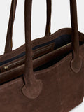 Whistles Leandra chocolate suede tote bag, UK version