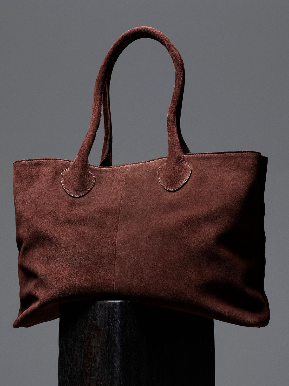 Whistles Leandra chocolate suede tote bag, UK version