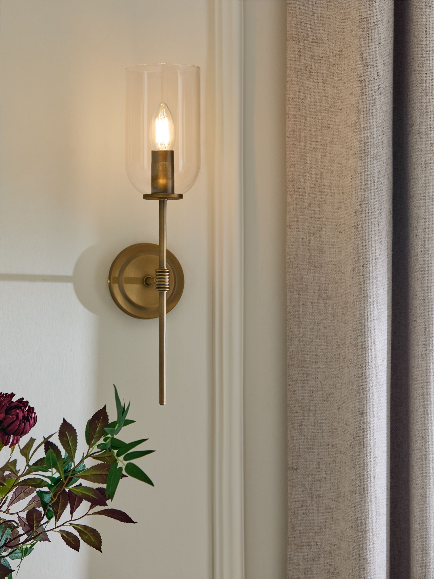 Brass Virginia Mains Operated Wall Light