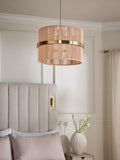 Pink Helmdon small ceiling light with string shades - British product
