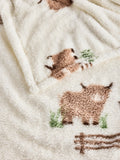 Natural Hamish Highland Cow fleece throw - British product