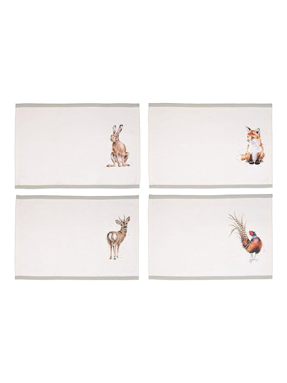 Wrendale fabric placemats set of 4 animal print 305mm x 450mm (British brand)