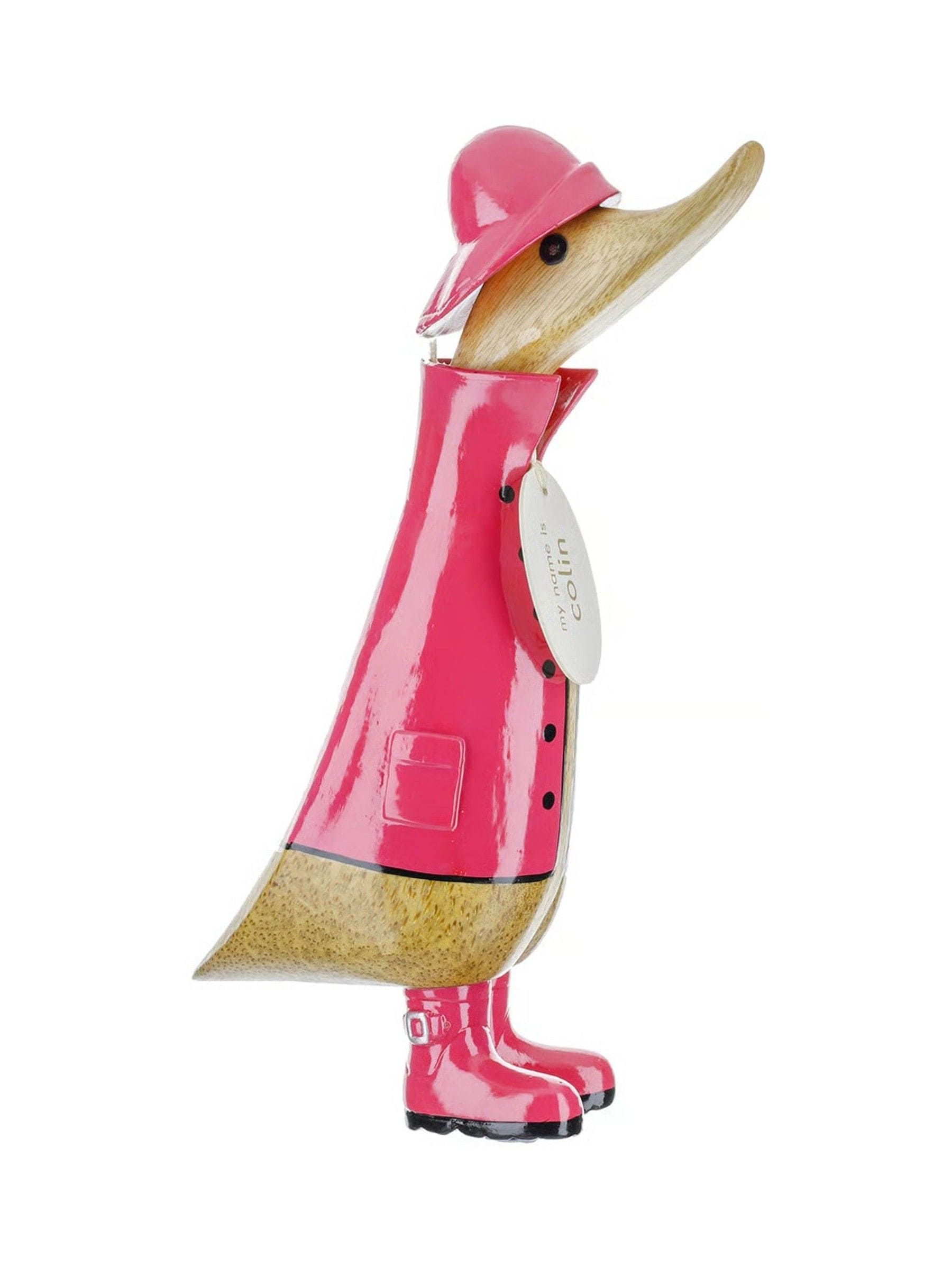 DCUK Pink Rainy Days Duckling Wooden Ornament