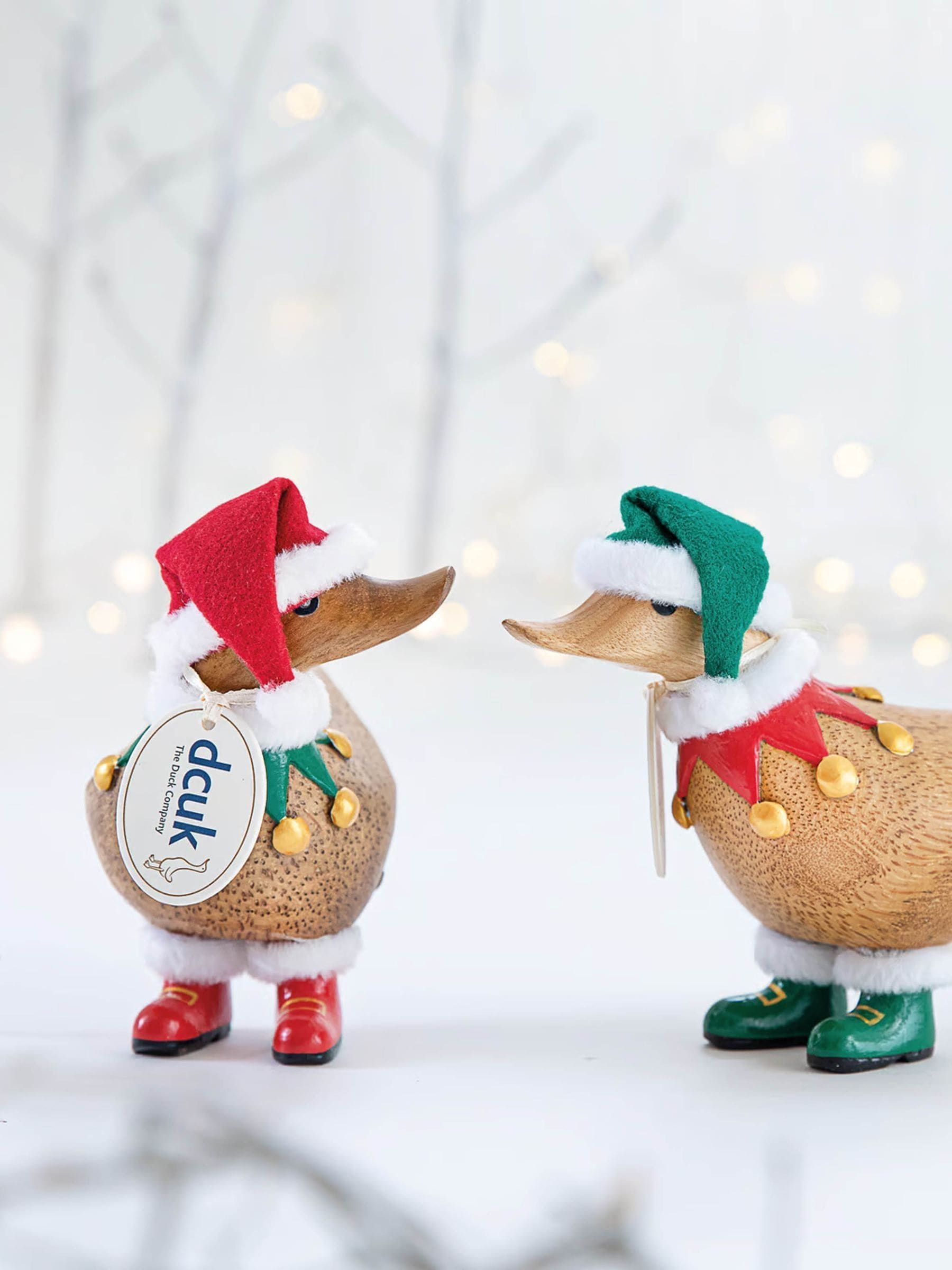 DCUK red tartan elf duck ornament 15.5cm (British brand)