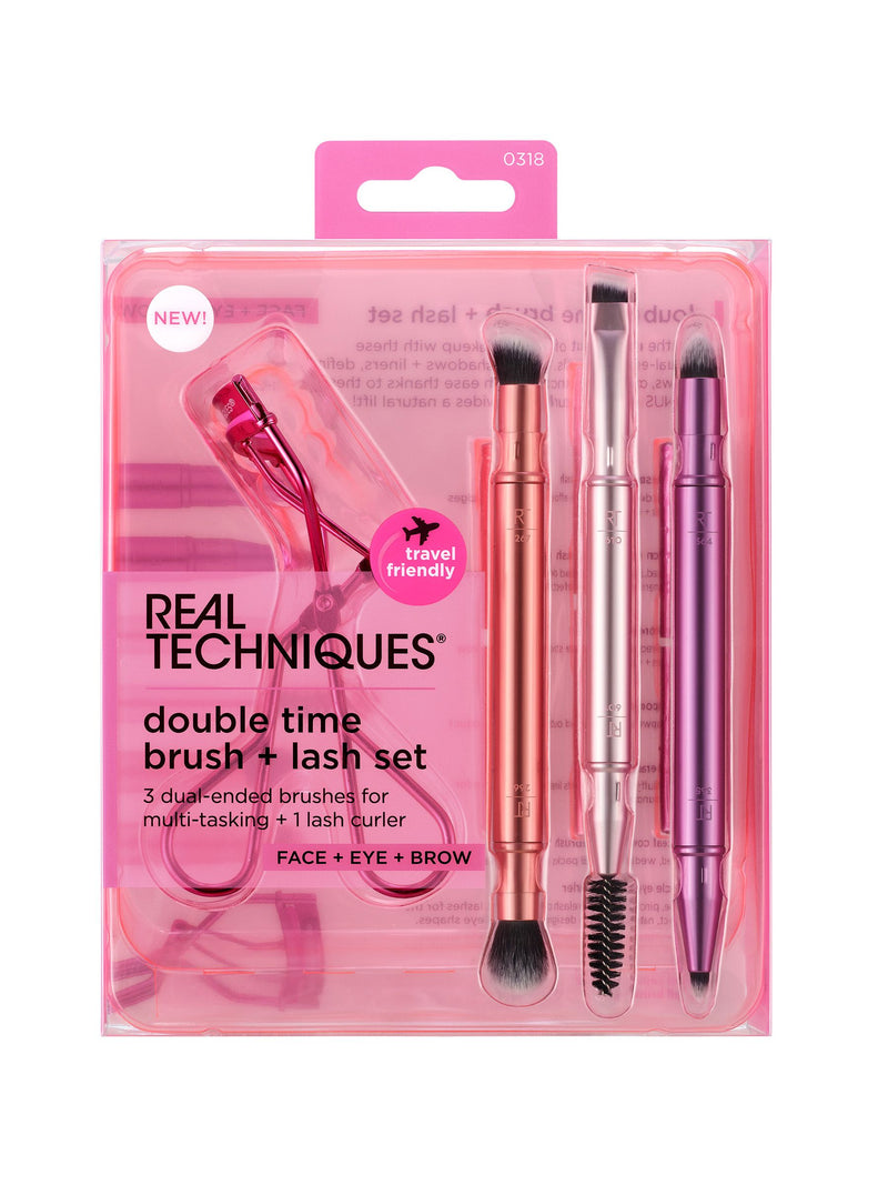 Real Techniques makeup brush and eyelash curler set, imported from the UK