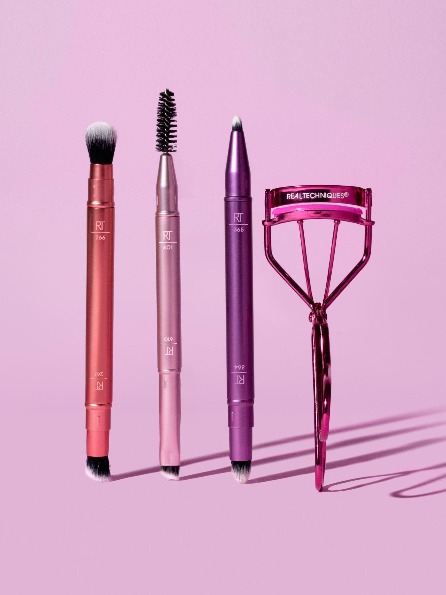 Real Techniques makeup brush and eyelash curler set, imported from the UK