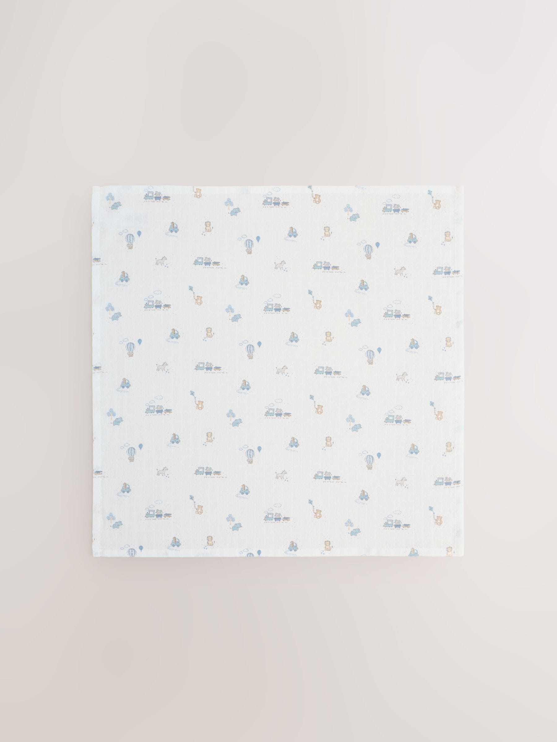 Blue baby muslin cloths 4 pack pure cotton (British brand)