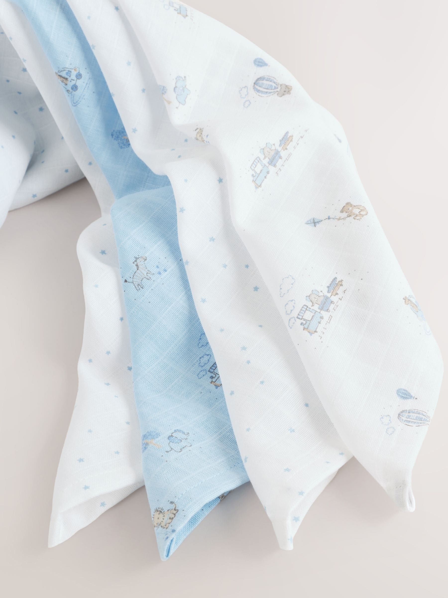 Blue baby muslin cloths 4 pack pure cotton (British brand)