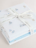 Blue baby muslin cloths 4 pack pure cotton (British brand)
