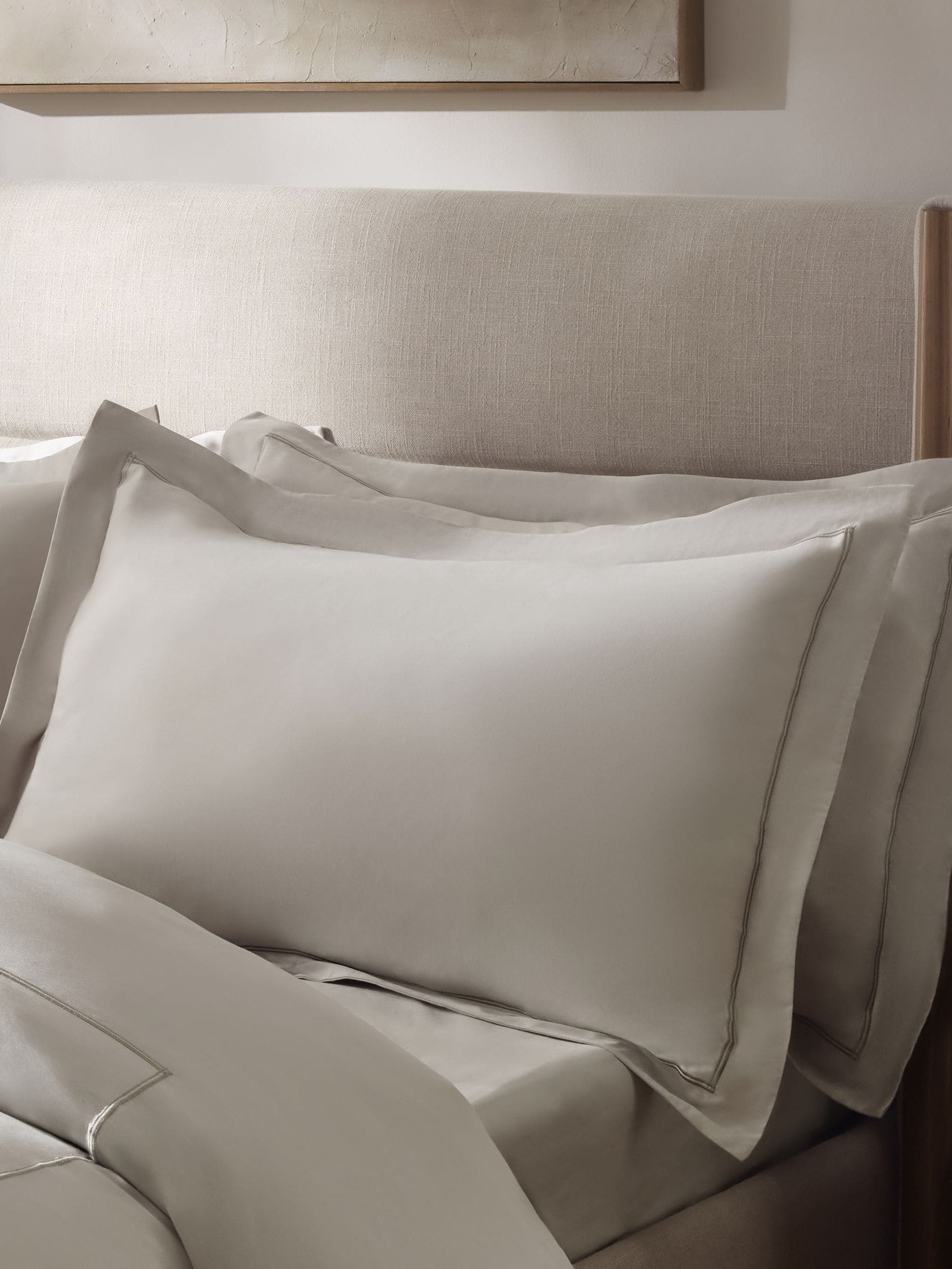 N. Premium grey silver pillowcases set of two, UK version