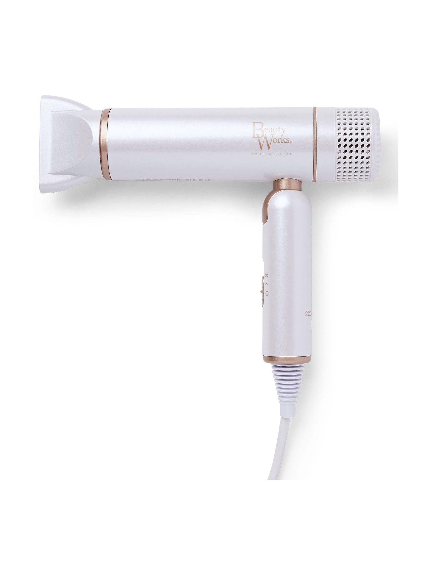 Beauty Works AERIS travel hair dryer compact foldable - British brand