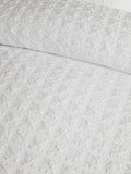 Serene white embossed grid duvet cover set (British brand)