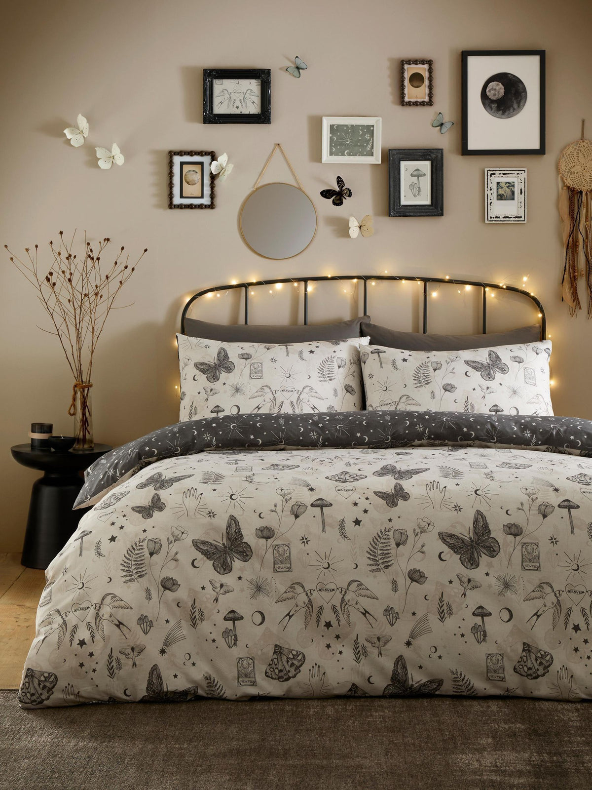 Fusion Grey Celeste Reversible Duvet Cover Set - British product