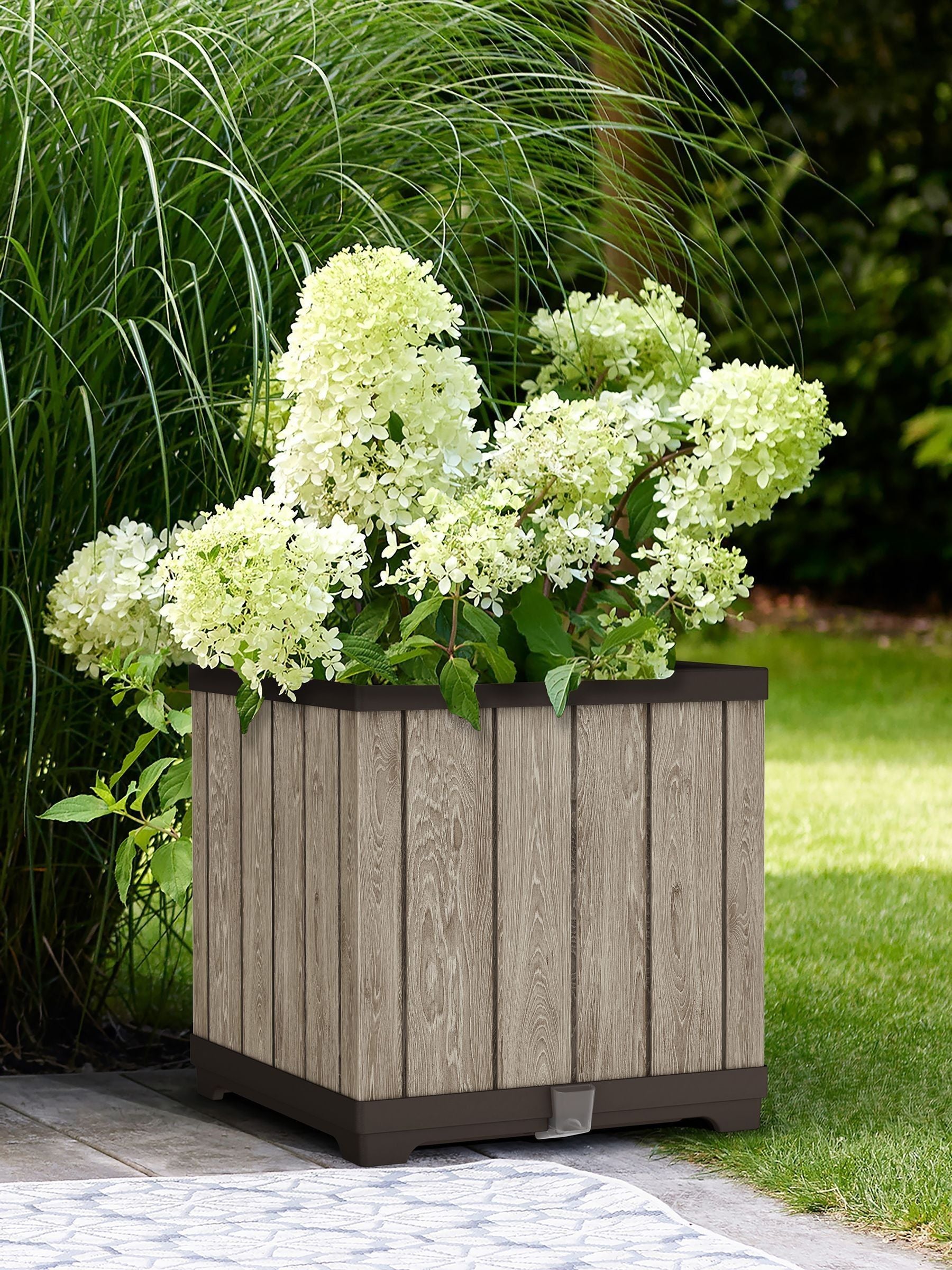 Keter Ashwood Deco Square Planter 45.5cm, UK version