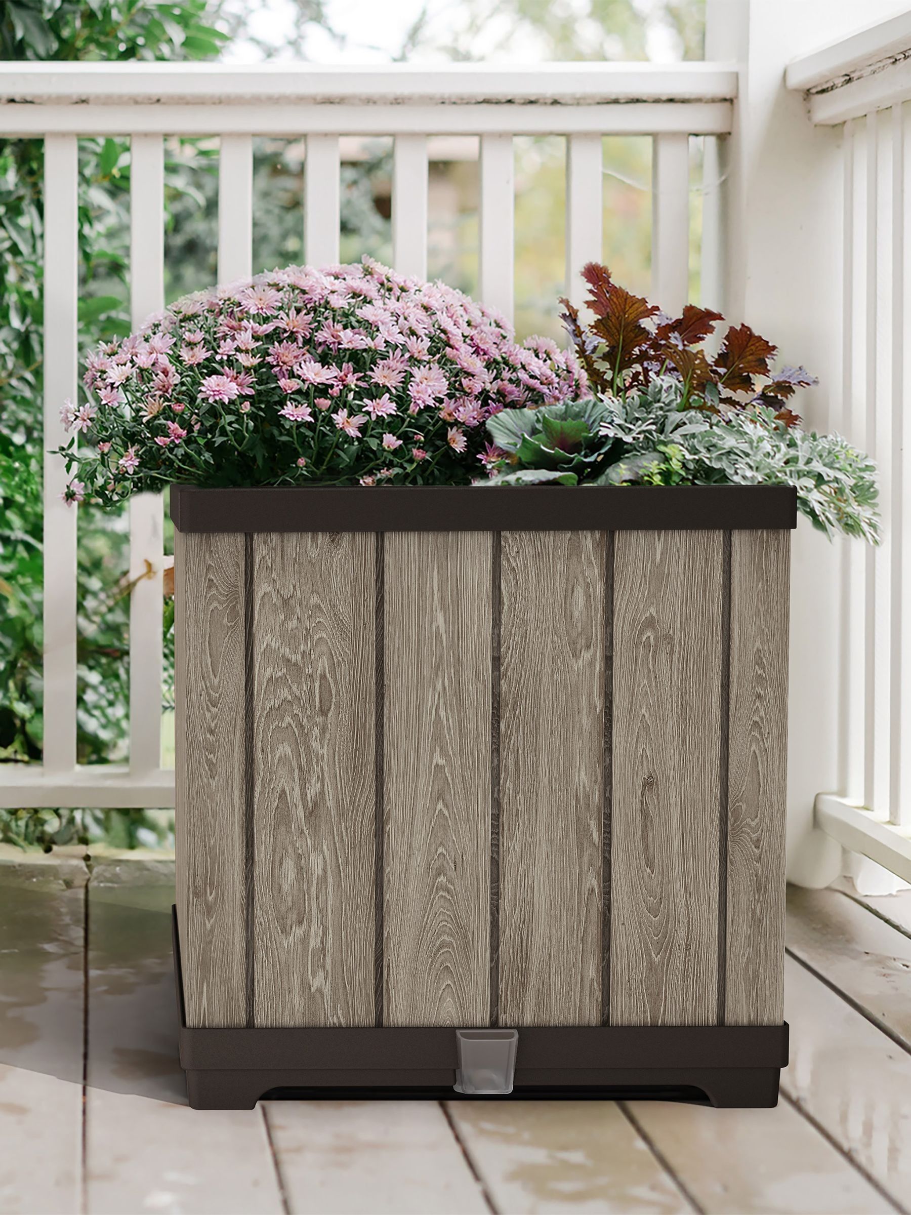 Keter Ashwood Deco Square Planter 45.5cm, UK version