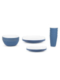 Bayside blue two tone picnic dinner set 16 piece, UK version