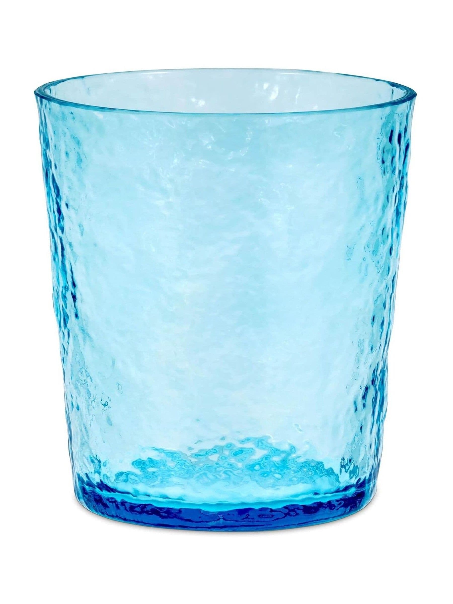 Bayside Set of 6 Blue Lulworth Acrylic Hammered Tumbler Glasses 360ml
