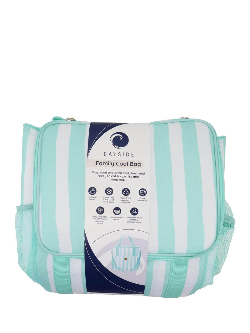 Bayside Mint Whitesands Stripe Tote Cool Bag 14L - British product