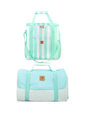 Bayside Mint Tote Shoulder Cooler Bag with Picnic Rug