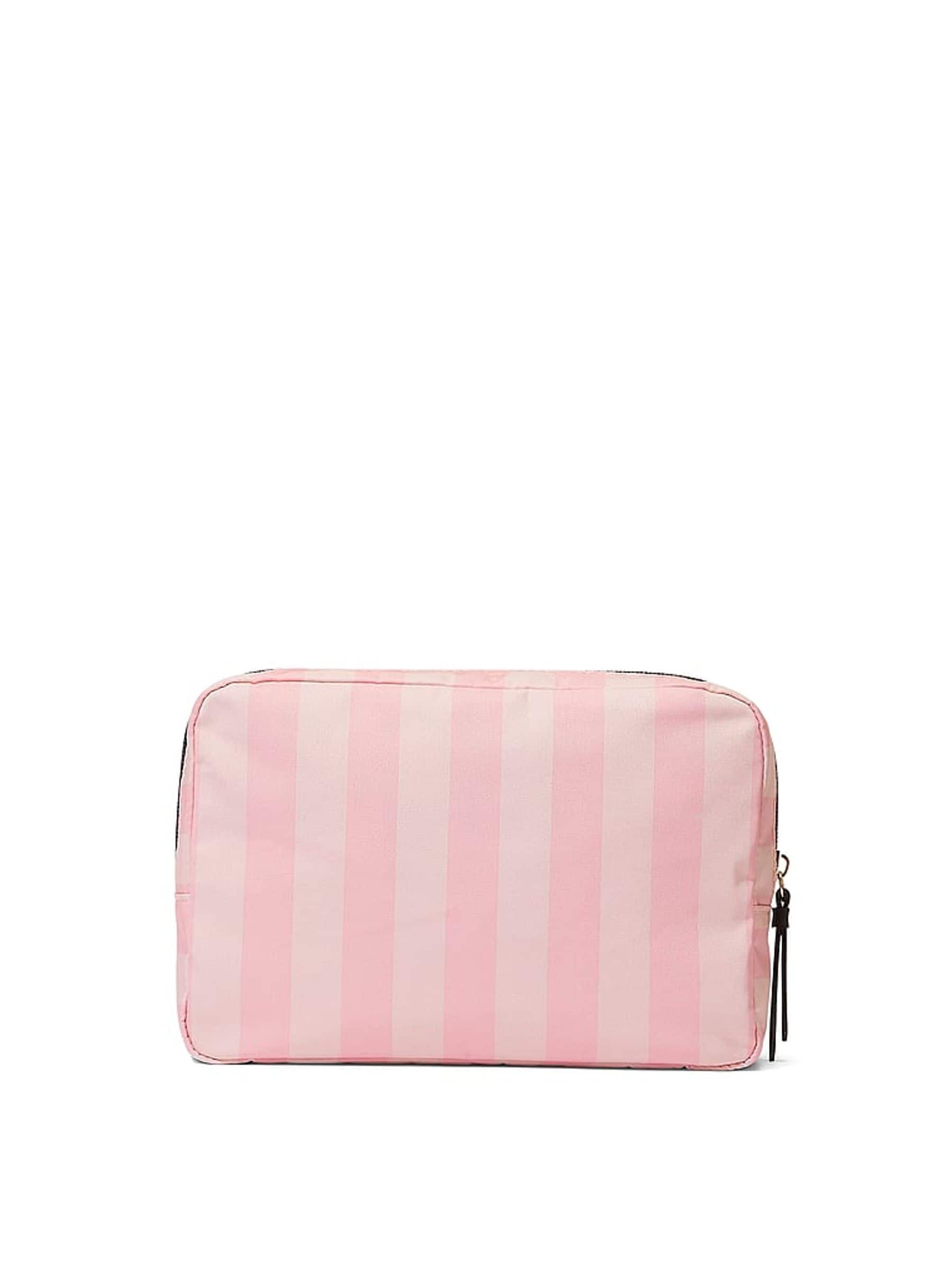Signature Stripe Makeup Bag with Zip Closure and Mesh Pockets, 8.9L x 3.5W x 6.1H