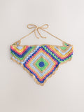 Multicolour triangle crochet headscarf, imported from the UK