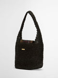 Barbour Black Lily Raffia Tote Bag, imported from the UK